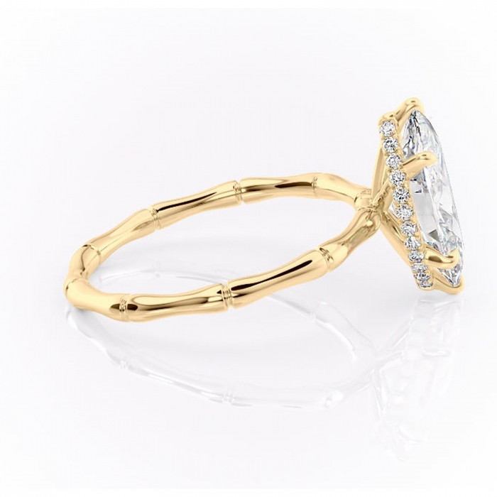 Inel de logodnă Poppy din aur Galben 14kt cu moissanite tăietură marquise – Solitar rafinată pentru profil înalt | Personalizează și configurează gratuit online [2]