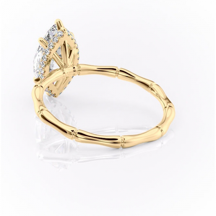 Inel de logodnă Poppy din aur Galben 14kt cu moissanite tăietură marquise – Solitar rafinată pentru profil înalt | Personalizează și configurează gratuit online [4]