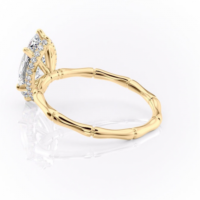 Inel de logodnă Poppy din aur Galben 14kt cu moissanite tăietură marquise – Solitar rafinată pentru profil înalt | Personalizează și configurează gratuit online [5]