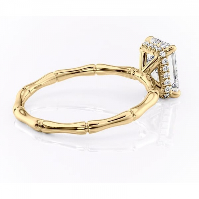 Inel de logodnă Poppy din aur Galben 14kt cu moissanite tăietură radiantă – Solitar rafinată pentru profil înalt | Personalizează și configurează gratuit online [3]