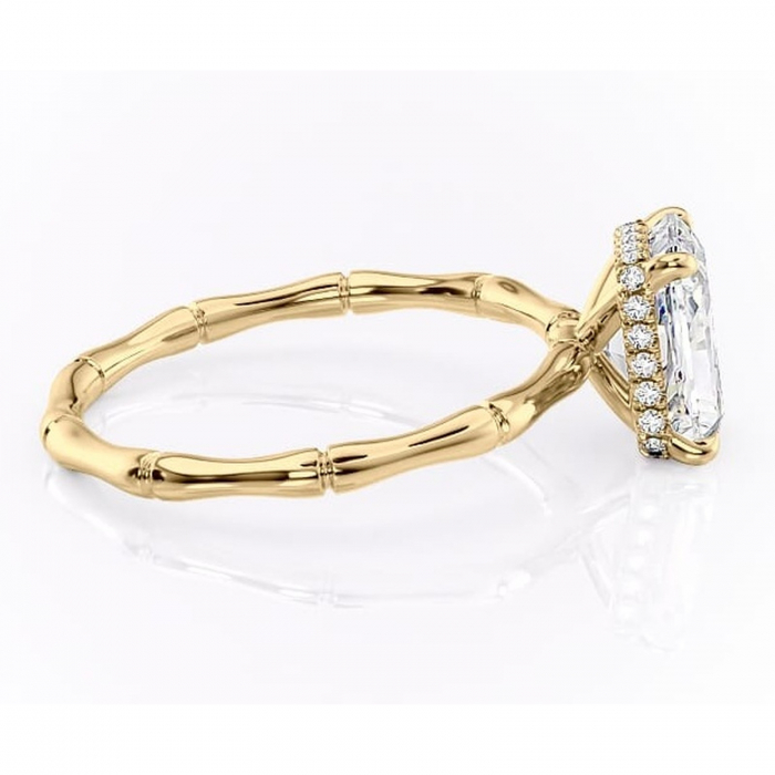 Inel de logodnă Poppy din aur Galben 14kt cu moissanite tăietură radiantă – Solitar rafinată pentru profil înalt | Personalizează și configurează gratuit online [2]