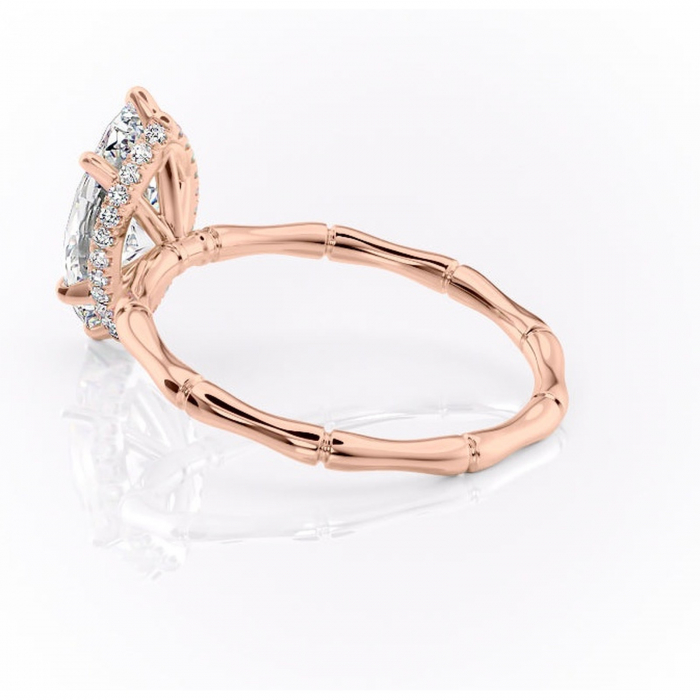 Inel de logodnă Poppy din aur Rose 18kt cu moissanite tăietură marquise – Solitar rafinată pentru profil înalt | Personalizează și configurează gratuit online [5]