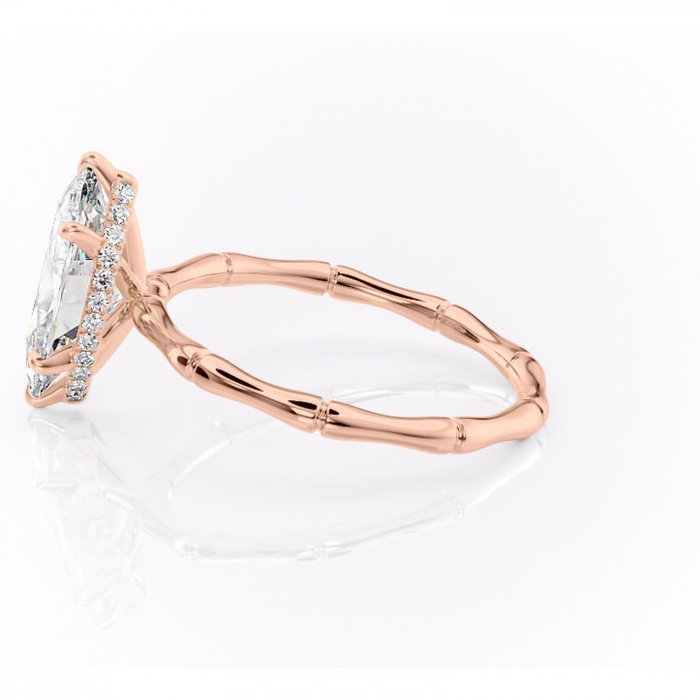 Inel de logodnă Poppy din aur Rose 18kt cu moissanite tăietură marquise – Solitar rafinată pentru profil înalt | Personalizează și configurează gratuit online [6]