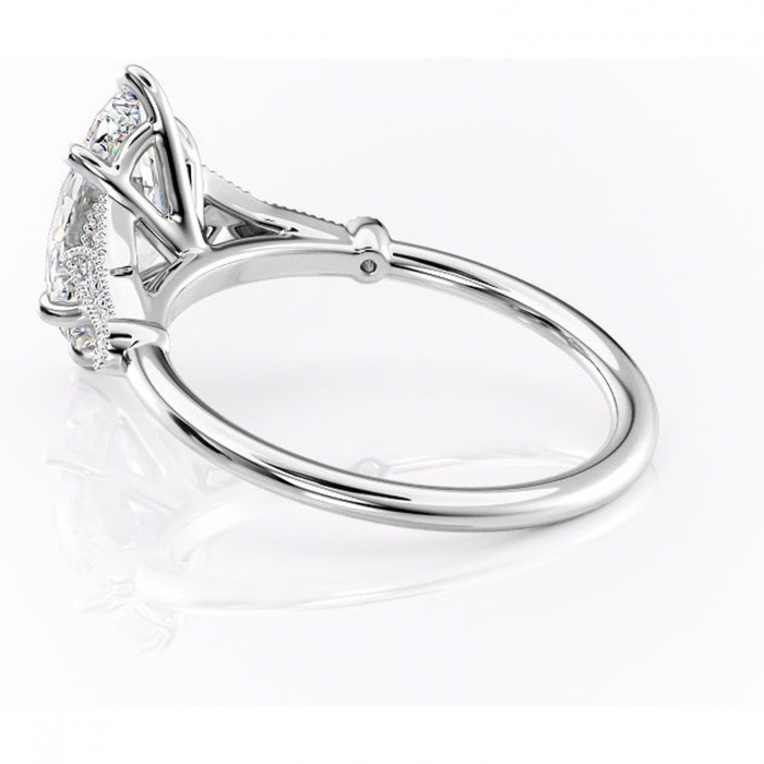 Inel de logodnă Quartzelle din aur Alb 14kt cu moissanite tăietură marquise – Pietre laterale rafinată pentru profil înalt | Personalizează și configurează gratuit online [5]