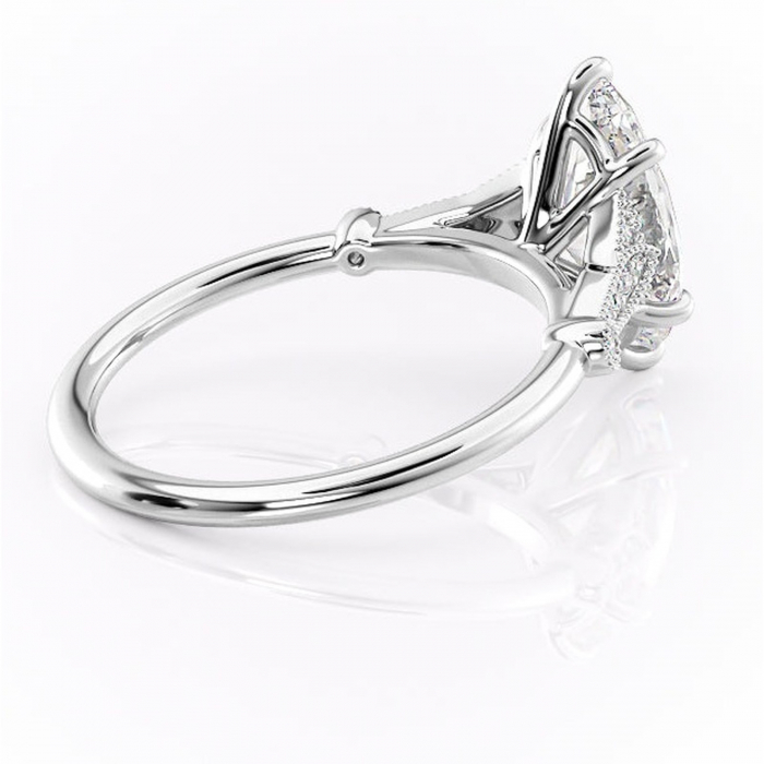 Inel de logodnă Quartzelle din aur Alb 14kt cu moissanite tăietură marquise – Pietre laterale rafinată pentru profil înalt | Personalizează și configurează gratuit online [3]