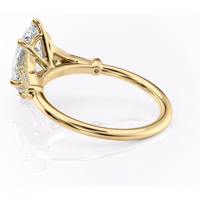 Inel de logodnă Quartzelle din aur Galben 18kt cu moissanite tăietură marquise – Pietre laterale rafinată pentru profil înalt | Personalizează și configurează gratuit online [5]