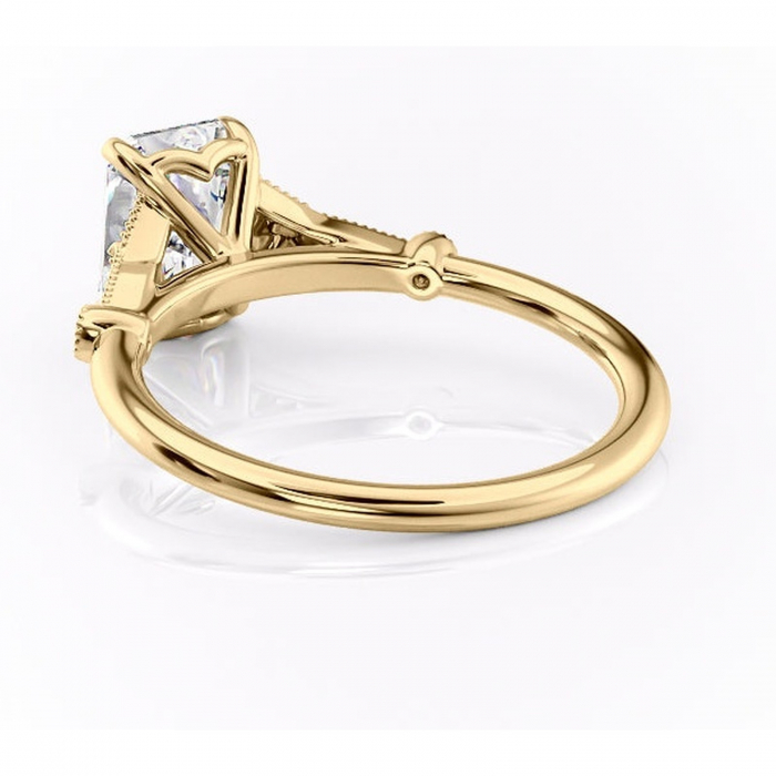 Inel de logodnă Quartzelle din aur Galben 14kt cu moissanite tăietură radiantă – Pietre laterale rafinată pentru profil înalt | Personalizează și configurează gratuit online [4]