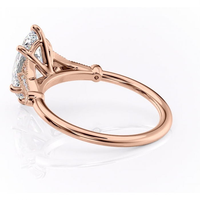 Inel de logodnă Quartzelle din aur Rose 18kt cu moissanite tăietură marquise – Pietre laterale rafinată pentru profil înalt | Personalizează și configurează gratuit online [5]
