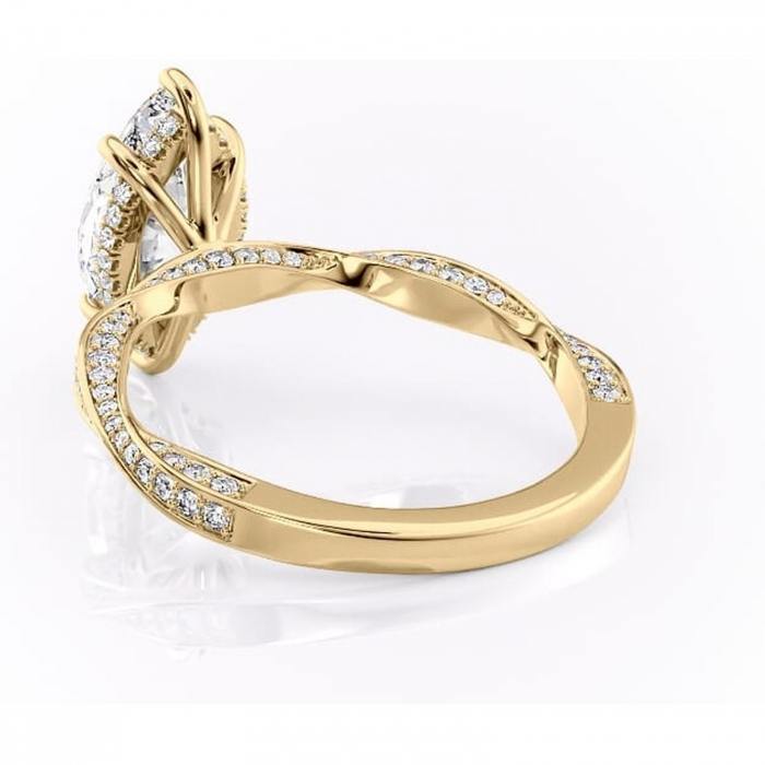 Inel de logodnă Rhea din aur Galben 18kt cu moissanite tăietură marquise – Montură pavé rafinată pentru profil înalt | Personalizează și configurează gratuit online [4]