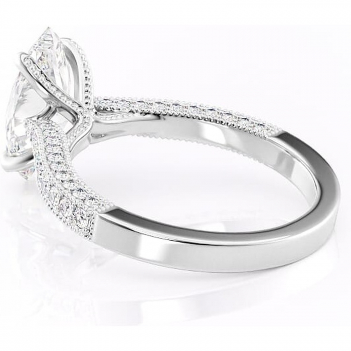 Inel de logodnă Romy din aur Alb 14kt cu moissanite tăietură marquise – Montură pavé rafinată pentru profil înalt | Personalizează și configurează gratuit online [5]