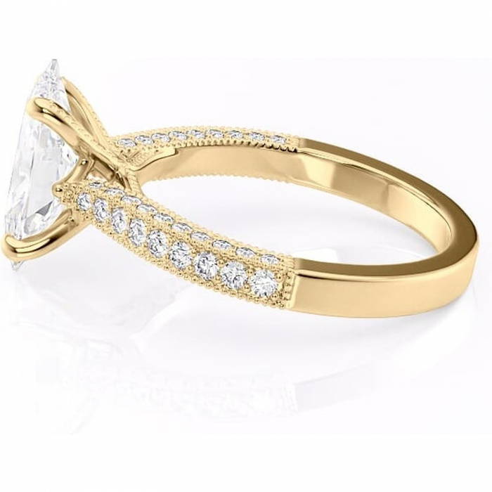 Inel de logodnă Romy din aur Galben 14kt cu moissanite tăietură marquise – Montură pavé rafinată pentru profil înalt | Personalizează și configurează gratuit online [6]