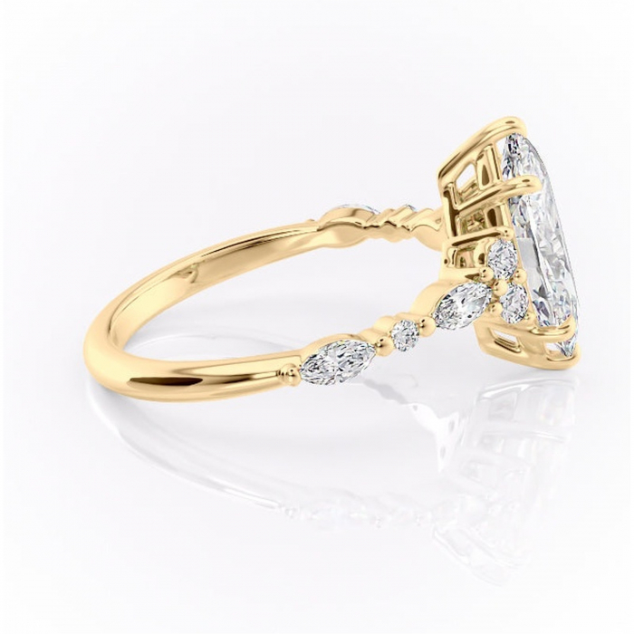 Inel de logodnă Rosamund din aur Galben 14kt cu moissanite tăietură marquise – Pietre laterale rafinată pentru profil mediu | Personalizează și configurează gratuit online [2]