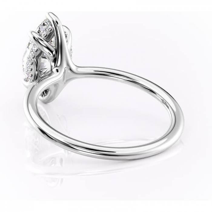 Inel de logodnă Ruby din aur Alb 14kt cu moissanite tăietură marquise – Solitar rafinată pentru profil înalt | Personalizează și configurează gratuit online [4]