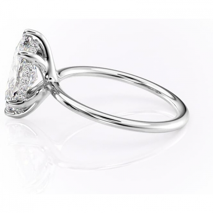 Inel de logodnă Ruby din aur Alb 14kt cu moissanite tăietură marquise – Solitar rafinată pentru profil înalt | Personalizează și configurează gratuit online [6]