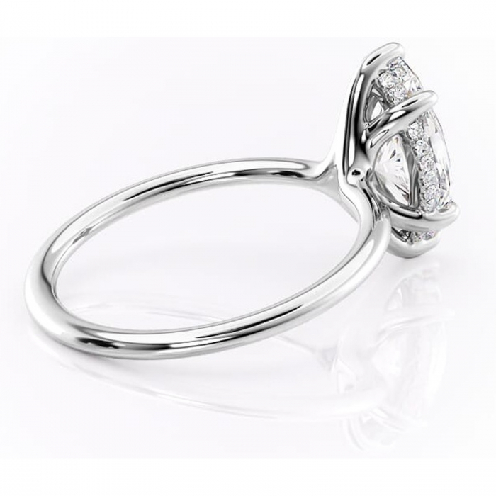 Inel de logodnă Ruby din aur Alb 14kt cu moissanite tăietură marquise – Solitar rafinată pentru profil înalt | Personalizează și configurează gratuit online [3]