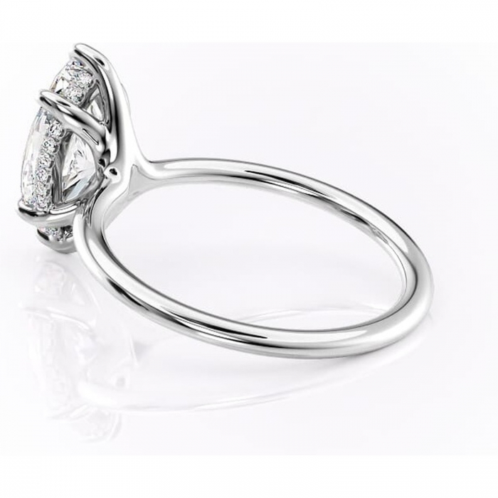 Inel de logodnă Ruby din aur Alb 14kt cu moissanite tăietură marquise – Solitar rafinată pentru profil înalt | Personalizează și configurează gratuit online [5]