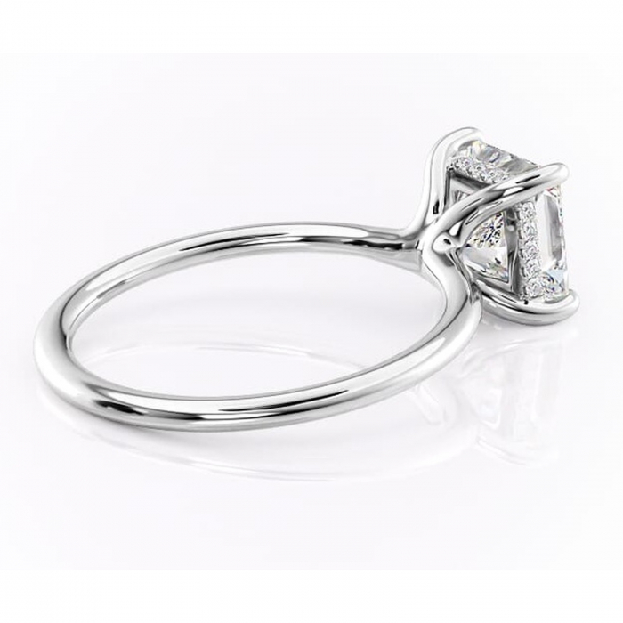 Inel de logodnă Ruby din aur Alb 14kt cu moissanite tăietură princess – Solitar rafinată pentru profil înalt | Personalizează și configurează gratuit online [3]