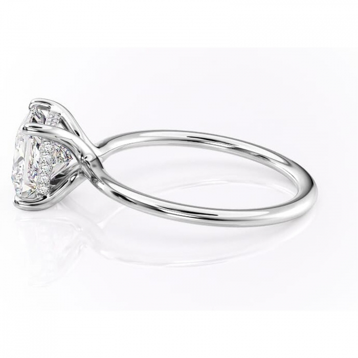 Inel de logodnă Ruby din aur Alb 14kt cu moissanite tăietură princess – Solitar rafinată pentru profil înalt | Personalizează și configurează gratuit online [6]