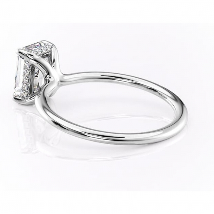 Inel de logodnă Ruby din aur Alb 18kt cu moissanite tăietură radiantă – Solitar rafinată pentru profil înalt | Personalizează și configurează gratuit online [5]