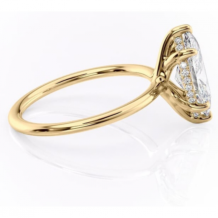 Inel de logodnă Ruby din aur Galben 14kt cu moissanite tăietură marquise – Solitar rafinată pentru profil înalt | Personalizează și configurează gratuit online [2]