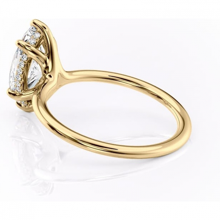 Inel de logodnă Ruby din aur Galben 14kt cu moissanite tăietură marquise – Solitar rafinată pentru profil înalt | Personalizează și configurează gratuit online [5]