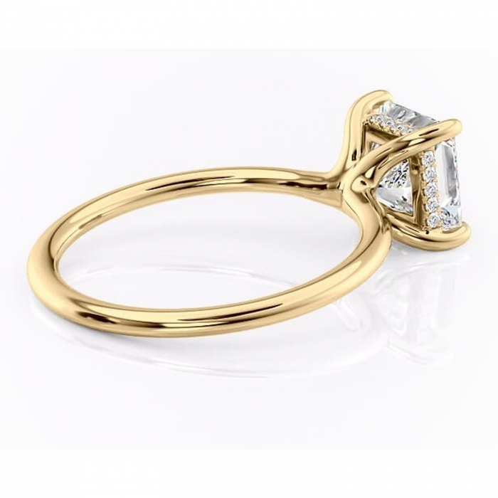 Inel de logodnă Ruby din aur Galben 14kt cu moissanite tăietură princess – Solitar rafinată pentru profil înalt | Personalizează și configurează gratuit online [3]
