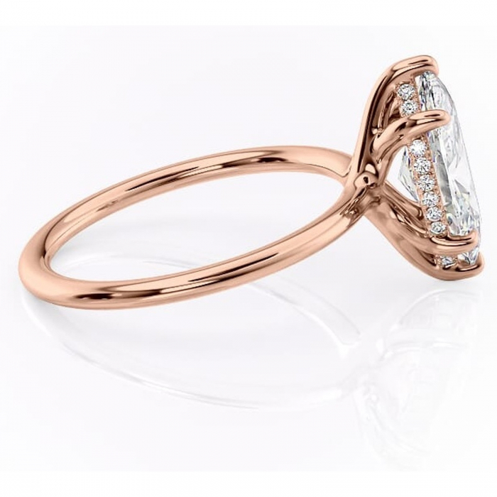Inel de logodnă Ruby din aur Rose 14kt cu moissanite tăietură marquise – Solitar rafinată pentru profil înalt | Personalizează și configurează gratuit online [2]