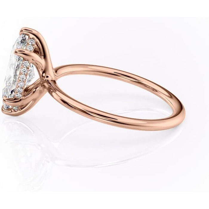 Inel de logodnă Ruby din aur Rose 14kt cu moissanite tăietură marquise – Solitar rafinată pentru profil înalt | Personalizează și configurează gratuit online [6]