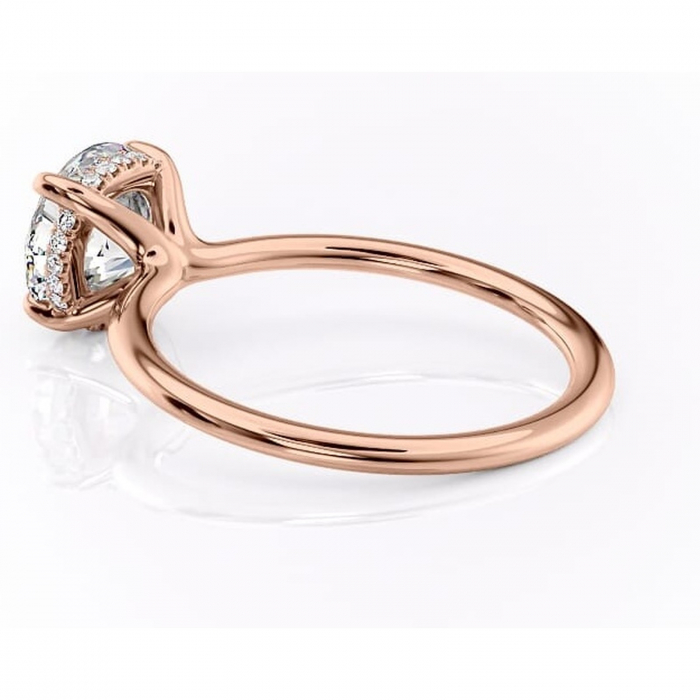 Inel de logodnă Ruby din aur Rose 14kt cu moissanite tăietură rotundă – Solitar rafinată pentru profil înalt | Personalizează și configurează gratuit online [5]