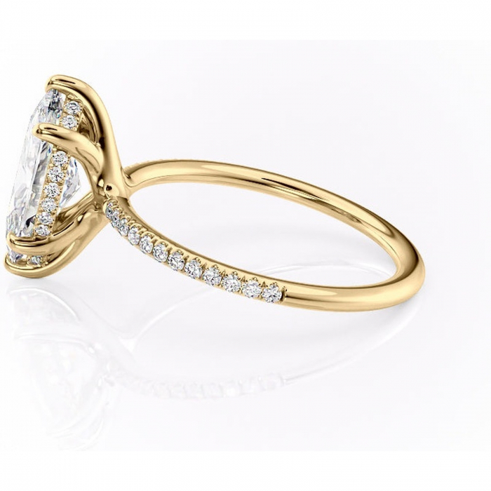 Inel de logodnă Sapphire din aur Galben 14kt cu moissanite tăietură marquise – Montură pavé rafinată pentru profil înalt | Personalizează și configurează gratuit online [6]