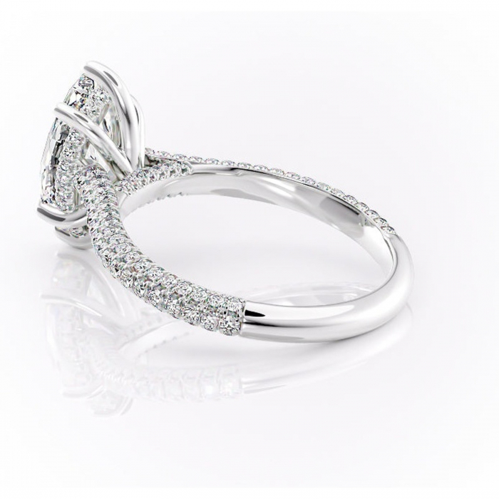 Inel de logodnă Seraphina din aur Alb 14kt cu moissanite tăietură marquise – Montură pavé rafinată pentru profil înalt | Personalizează și configurează gratuit online [5]