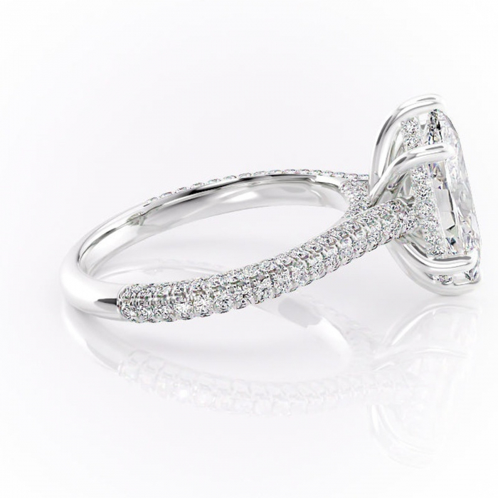 Inel de logodnă Seraphina din aur Alb 14kt cu moissanite tăietură marquise – Montură pavé rafinată pentru profil înalt | Personalizează și configurează gratuit online [2]