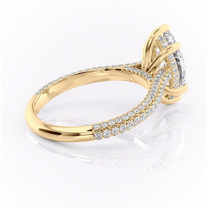 Inel de logodnă Seraphina din aur Galben 18kt cu moissanite tăietură marquise – Montură pavé rafinată pentru profil înalt | Personalizează și configurează gratuit online [3]