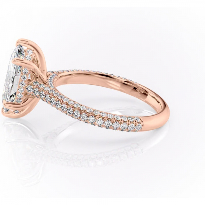Inel de logodnă Seraphina din aur Rose 14kt cu moissanite tăietură marquise – Montură pavé rafinată pentru profil înalt | Personalizează și configurează gratuit online [6]
