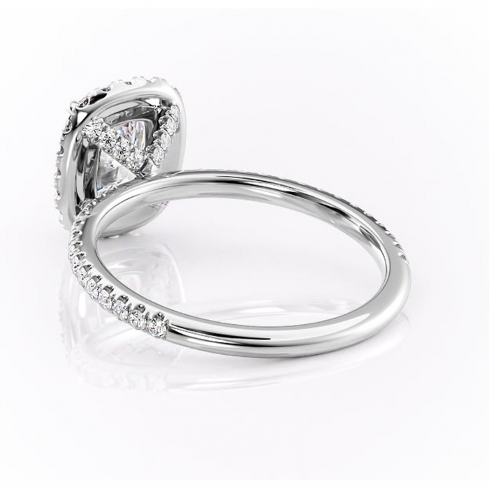 Inel de logodnă Serelith din aur Alb 14kt cu moissanite tăietură asscher – Halo rafinată pentru profil înalt | Personalizează și configurează gratuit online [4]