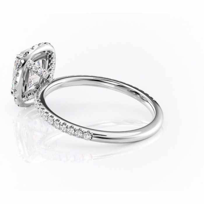 Inel de logodnă Serelith din aur Alb 14kt cu moissanite tăietură asscher – Halo rafinată pentru profil înalt | Personalizează și configurează gratuit online [5]
