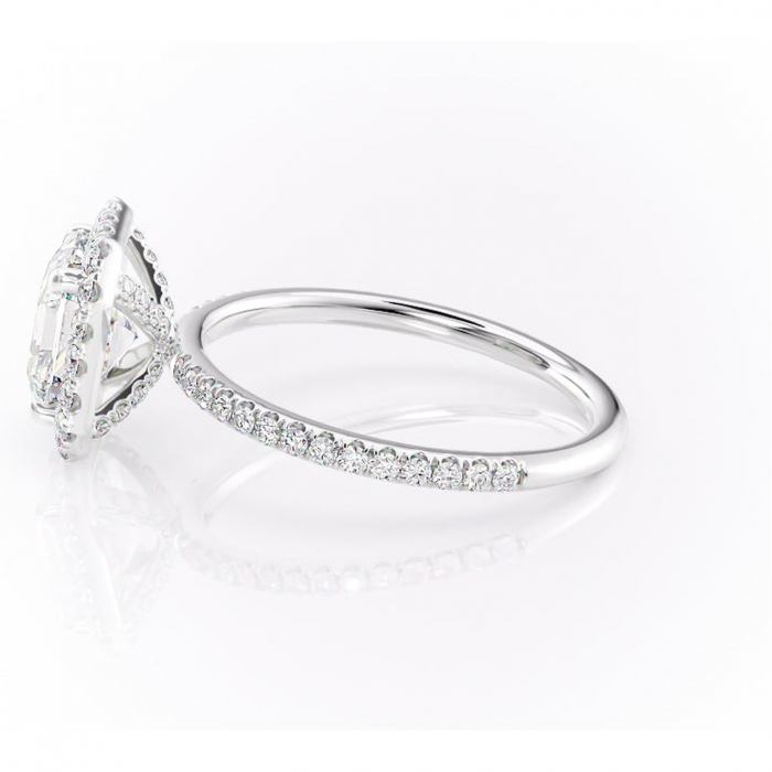 Inel de logodnă Serelith din aur Alb 14kt cu moissanite tăietură asscher – Halo rafinată pentru profil înalt | Personalizează și configurează gratuit online [6]