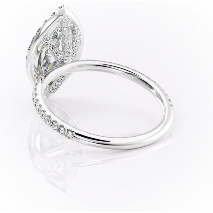 Inel de logodnă Serelith din aur Alb 14kt cu moissanite tăietură marquise – Halo rafinată pentru profil înalt | Personalizează și configurează gratuit online [4]