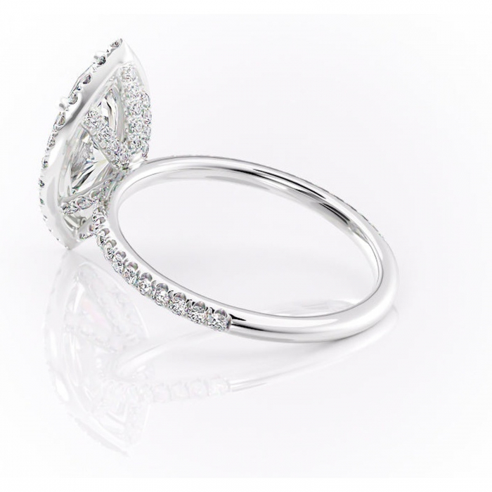 Inel de logodnă Serelith din aur Alb 14kt cu moissanite tăietură marquise – Halo rafinată pentru profil înalt | Personalizează și configurează gratuit online [5]