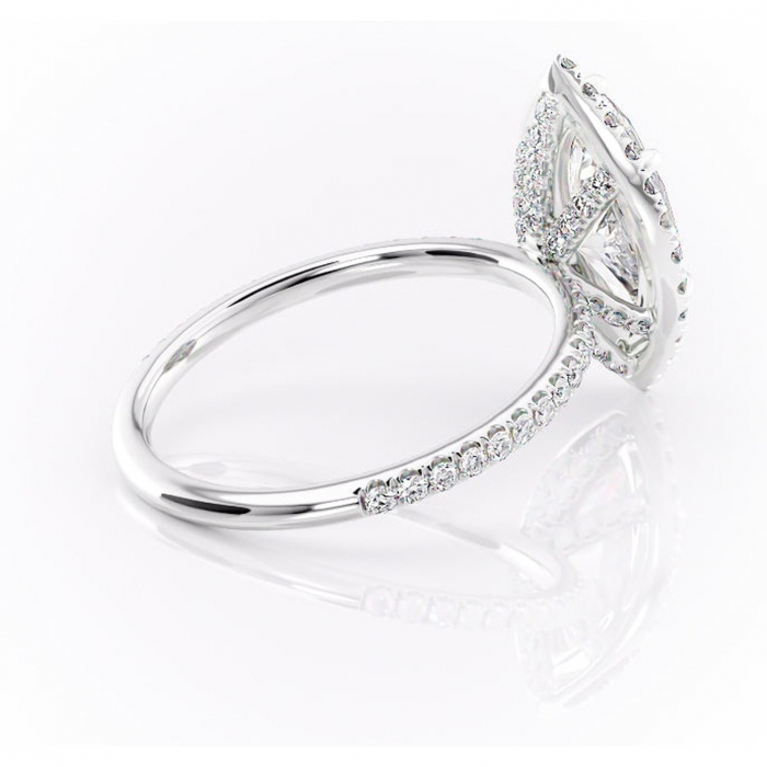 Inel de logodnă Serelith din aur Alb 14kt cu moissanite tăietură marquise – Halo rafinată pentru profil înalt | Personalizează și configurează gratuit online [3]