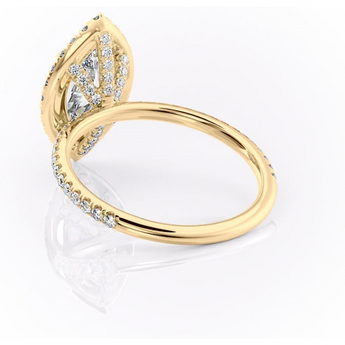 Inel de logodnă Serelith din aur Galben 14kt cu moissanite tăietură marquise – Halo rafinată pentru profil înalt | Personalizează și configurează gratuit online [4]