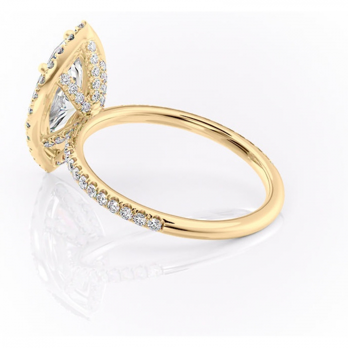 Inel de logodnă Serelith din aur Galben 14kt cu moissanite tăietură marquise – Halo rafinată pentru profil înalt | Personalizează și configurează gratuit online [5]