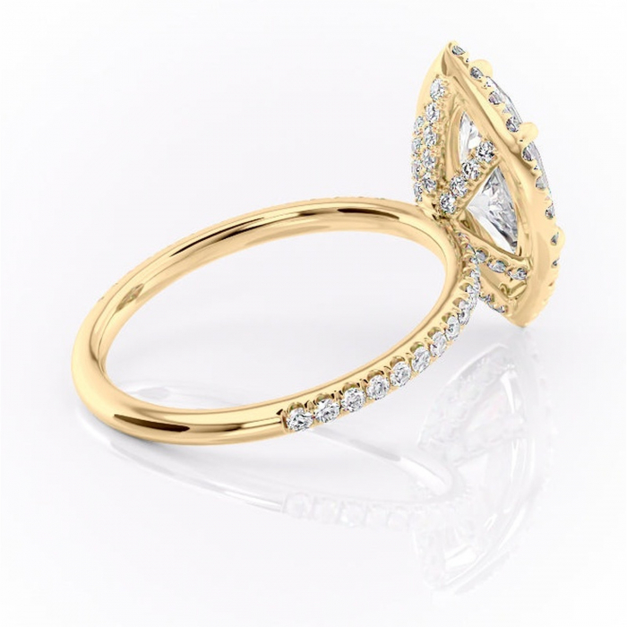 Inel de logodnă Serelith din aur Galben 14kt cu moissanite tăietură marquise – Halo rafinată pentru profil înalt | Personalizează și configurează gratuit online [3]