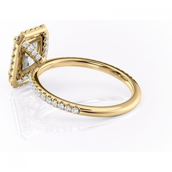 Inel de logodnă Serelith din aur Galben 14kt cu moissanite tăietură radiantă – Halo rafinată pentru profil înalt | Personalizează și configurează gratuit online [5]
