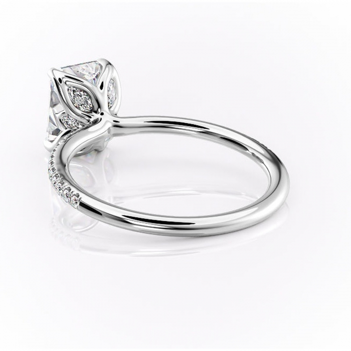 Inel de logodnă Seren din aur Alb 14kt cu moissanite tăietură radiantă – Montură pavé rafinată pentru profil înalt | Personalizează și configurează gratuit online [4]