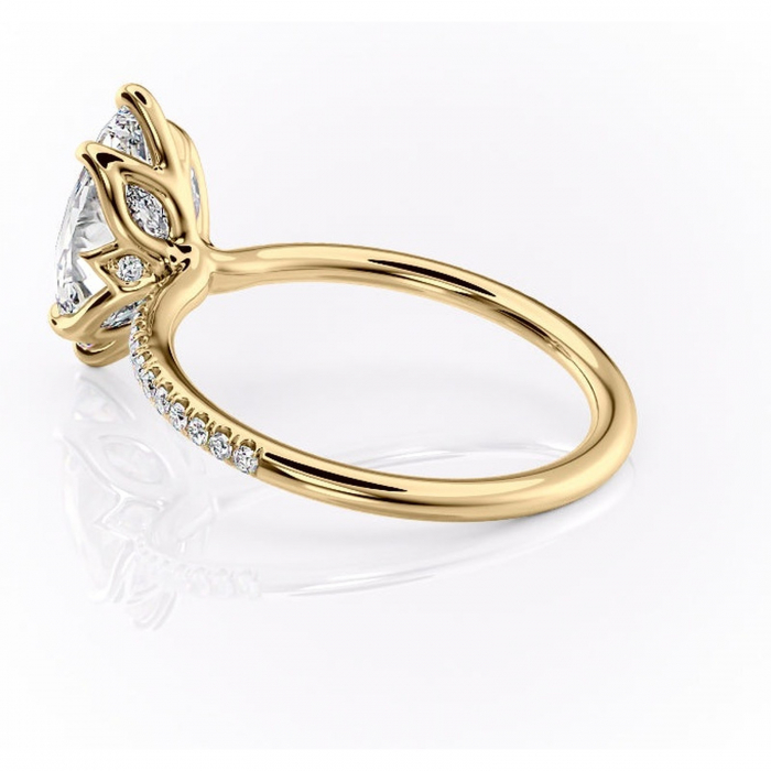 Inel de logodnă Seren din aur Galben 14kt cu moissanite tăietură marquise – Montură pavé rafinată pentru profil înalt | Personalizează și configurează gratuit online [5]