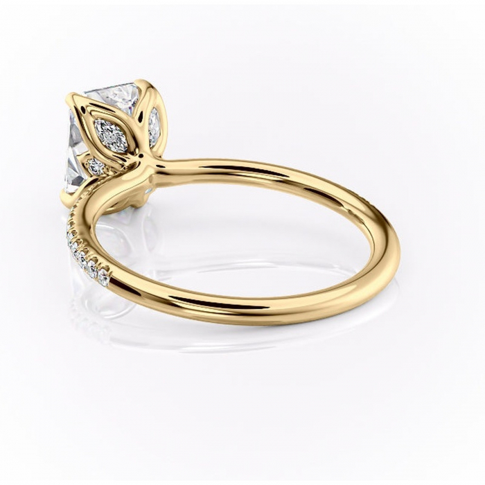 Inel de logodnă Seren din aur Galben 14kt cu moissanite tăietură radiantă – Montură pavé rafinată pentru profil înalt | Personalizează și configurează gratuit online [4]