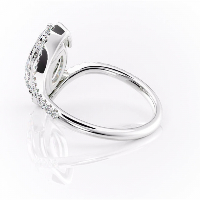 Inel de logodnă Sienna din aur Alb 14kt cu moissanite tăietură marquise – Montură pavé rafinată pentru profil mediu | Personalizează și configurează gratuit online [5]