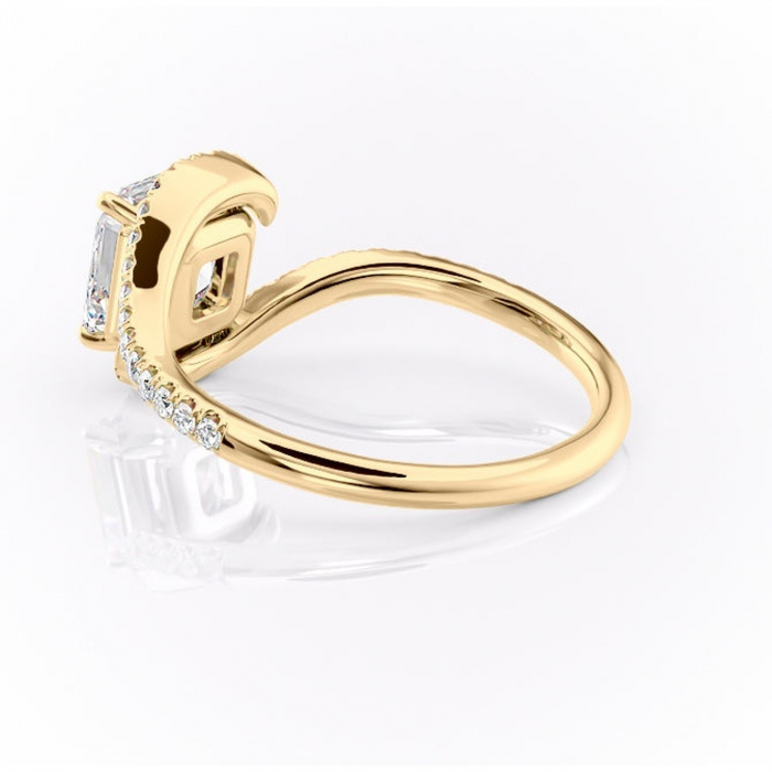 Inel de logodnă Sienna din aur Galben 18kt cu moissanite tăietură asscher – Montură pavé rafinată pentru profil mediu | Personalizează și configurează gratuit online [5]