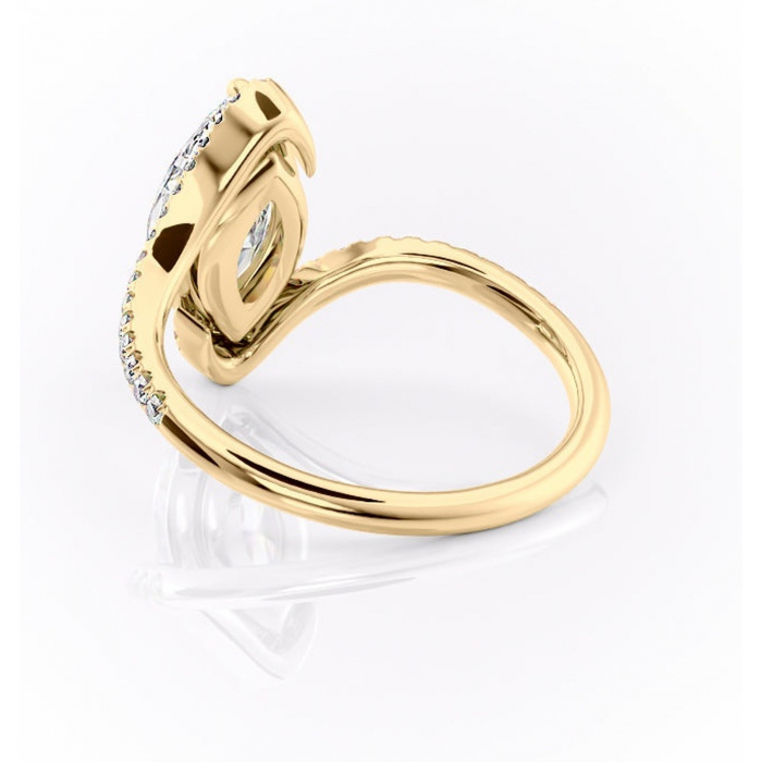 Inel de logodnă Sienna din aur Galben 14kt cu moissanite tăietură marquise – Montură pavé rafinată pentru profil mediu | Personalizează și configurează gratuit online [4]